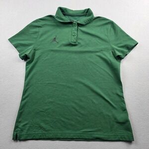 Jordan Mens Dri-FIT Short Sleeve Polo Shirt Green Jumpman Logo Size Large